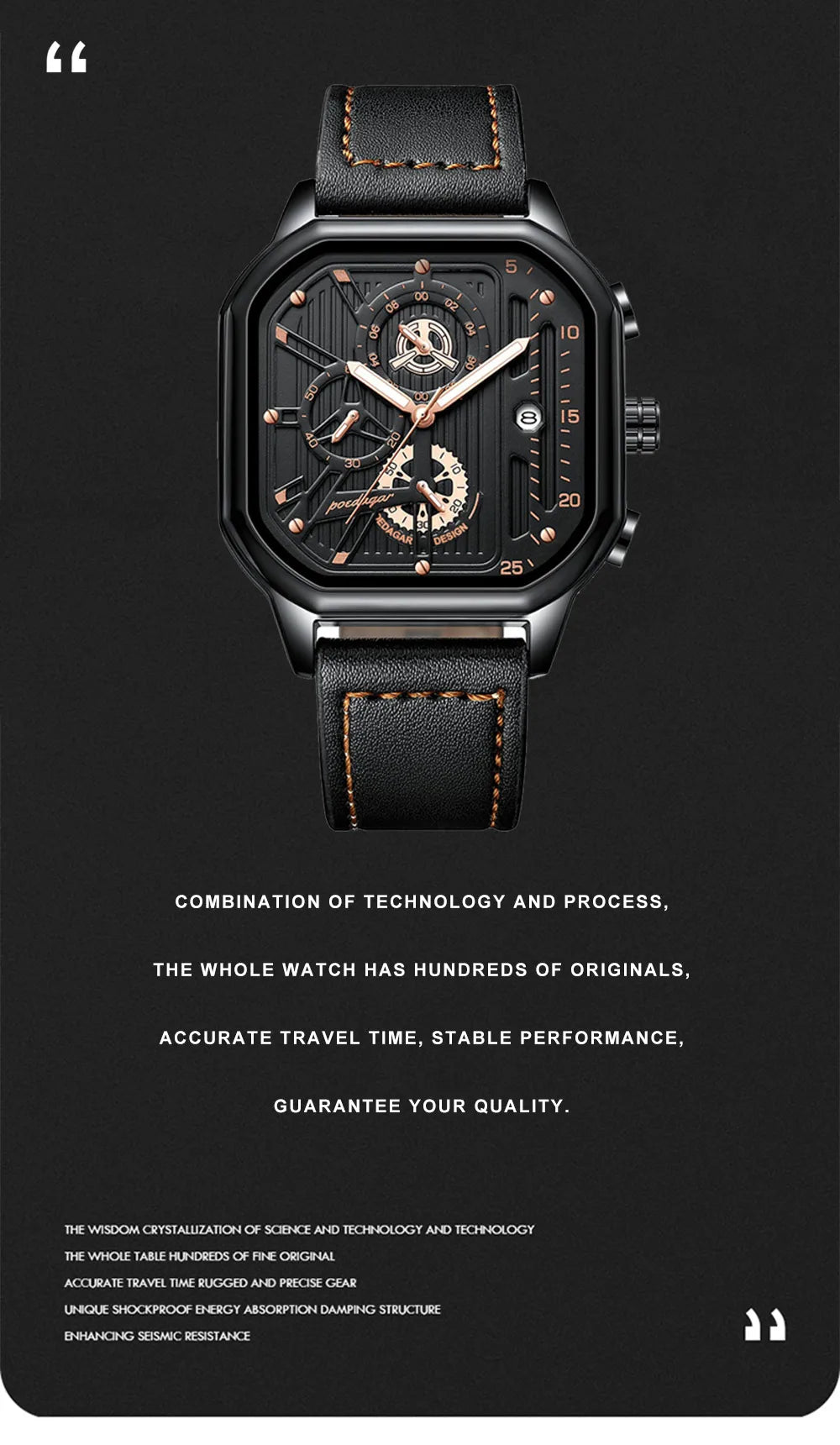 Poedagar's Classic Chronograph Leather