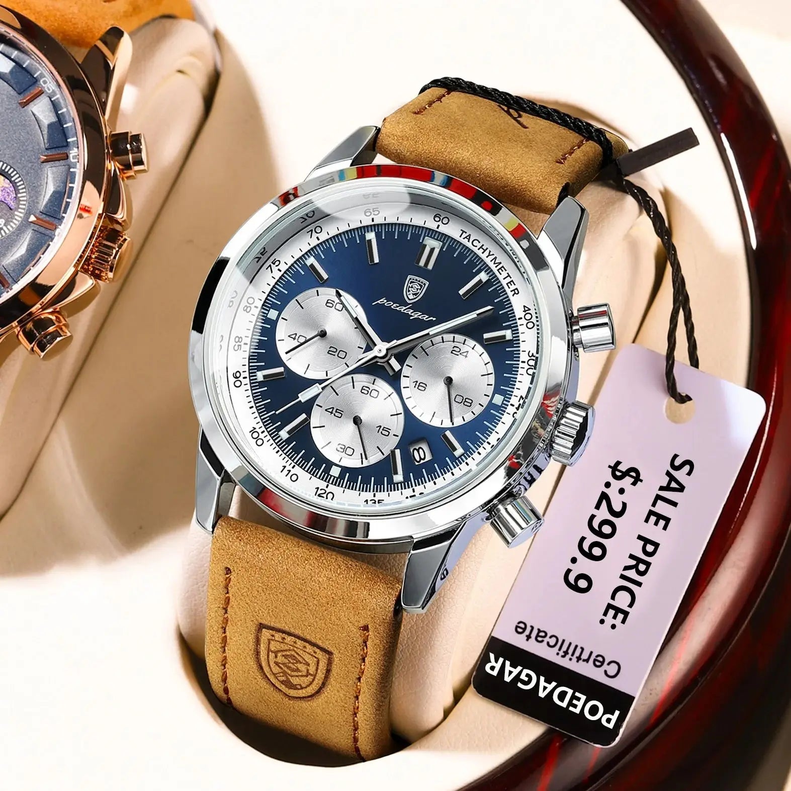 Poedagar's Leather Chronograph Watch