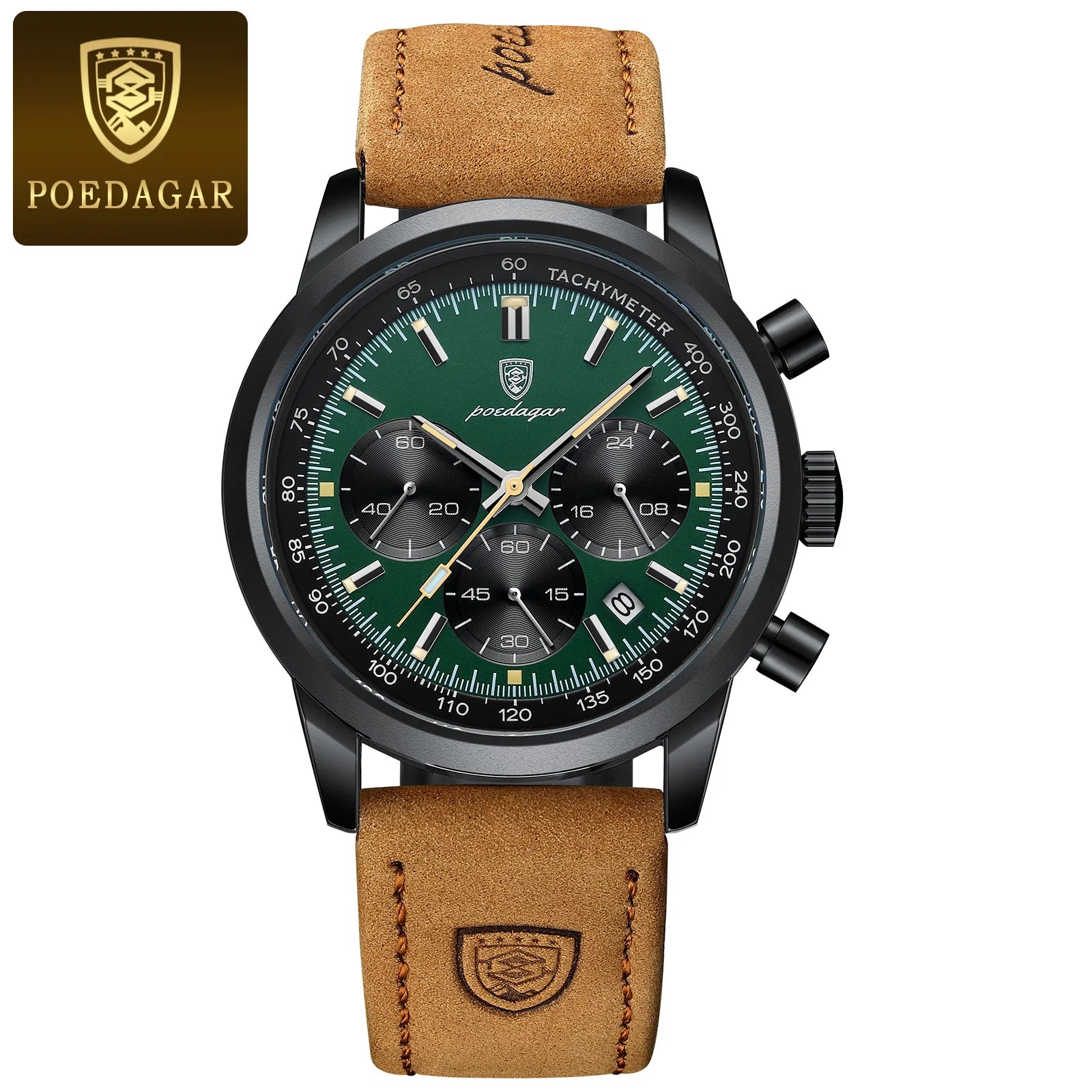 Poedagar's Leather Chronograph Watch