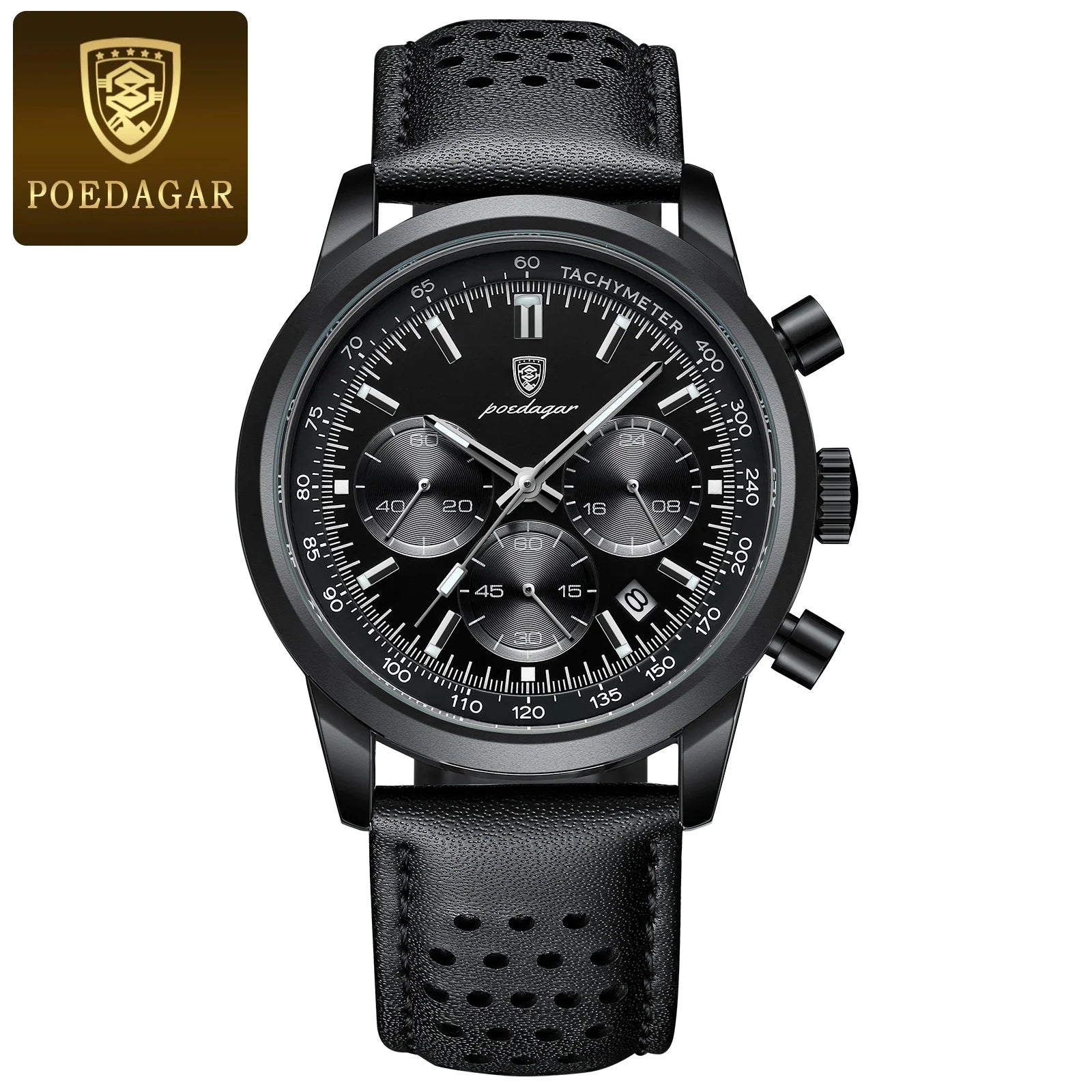 Poedagar's Leather Chronograph Watch