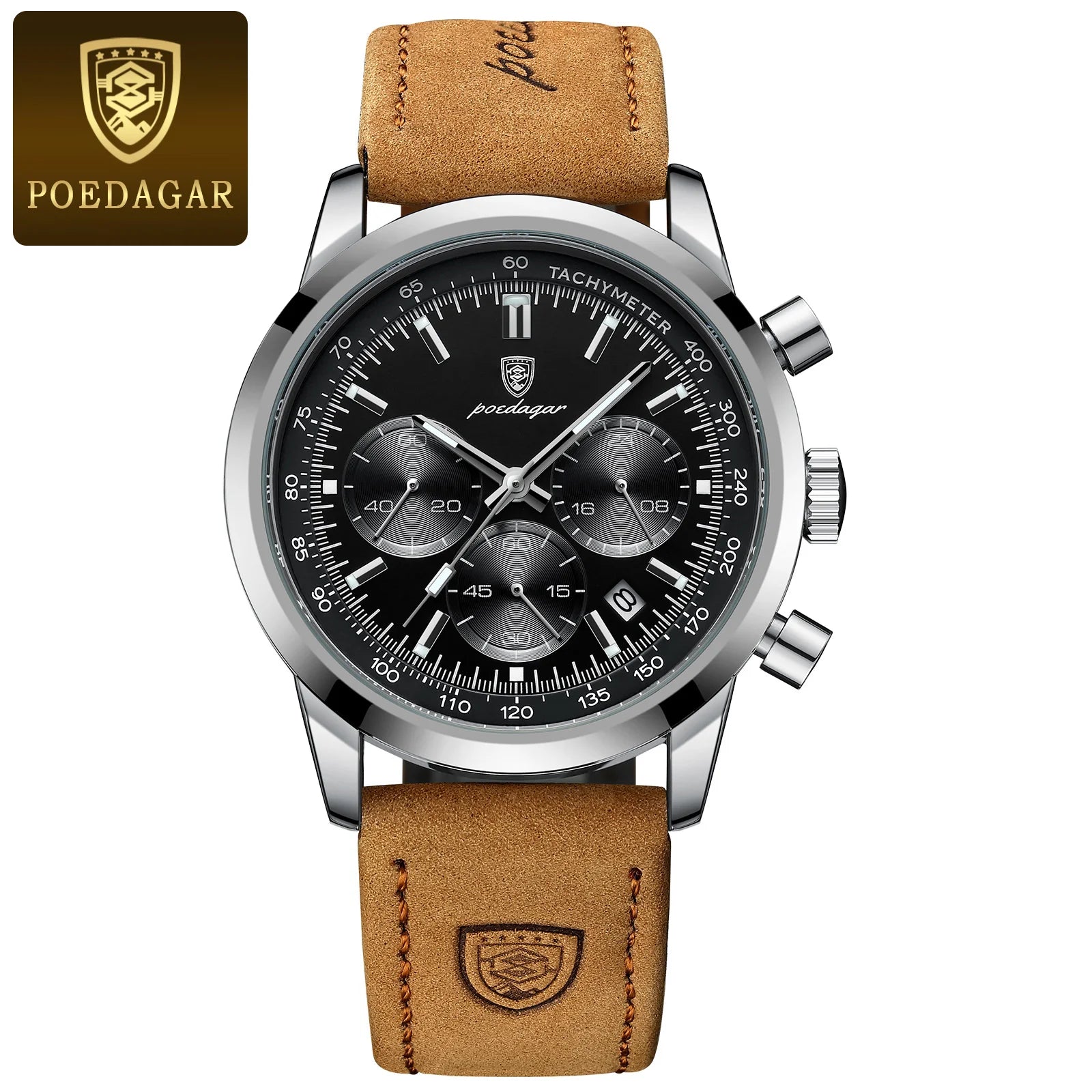 Poedagar's Leather Chronograph Watch